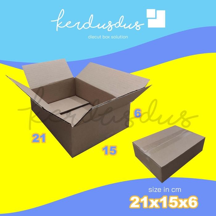 

21x15x6 cm kardus box karton kotak packing packaging POLOS SHEET