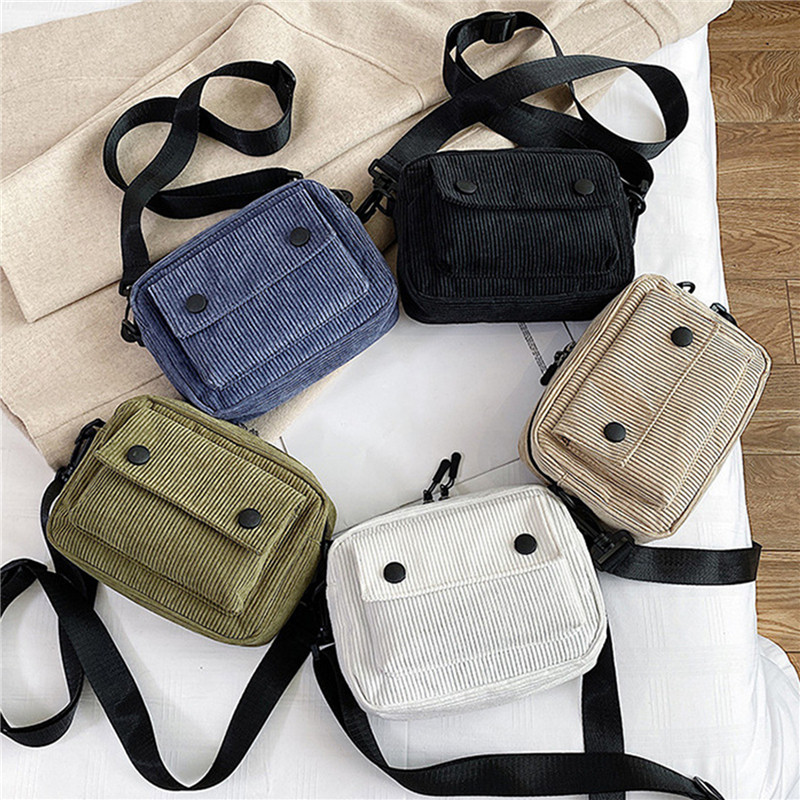 Bag Leisure Single Shoulder Messenger Bag Casual Corduroy Small Square Bag Mini Simple Women CrossBo