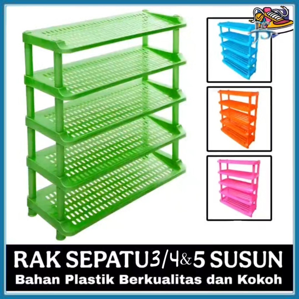 JS Rak Sepatu Miring Cellica Salina 3 SUSUN 4  SUSUN 5 Susun / Rak Sepatu Plastik Susun 5