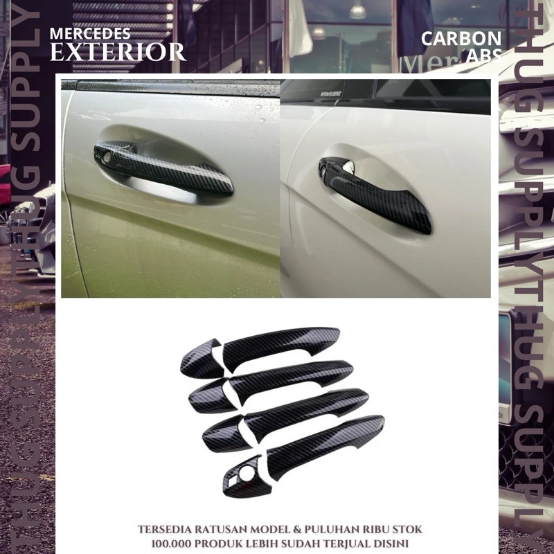 COVER DOOR HANDLE CARBON MERCEDES BENZ PINTU KARBON PANEL TRIM MERCY W204 W212 A B C E S CLA GLA CLS