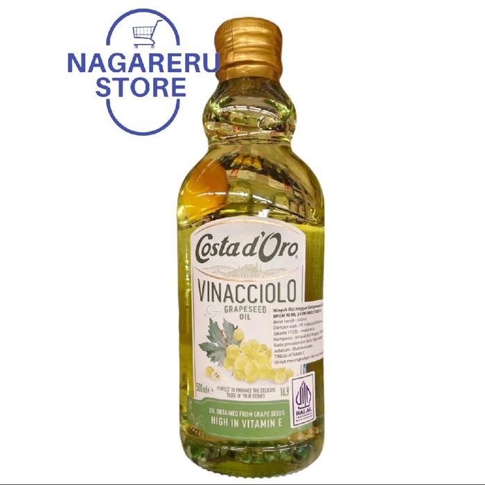 

Costa d'oro vinacciolo grapeseed oil (minyak biji anggur) 500ml