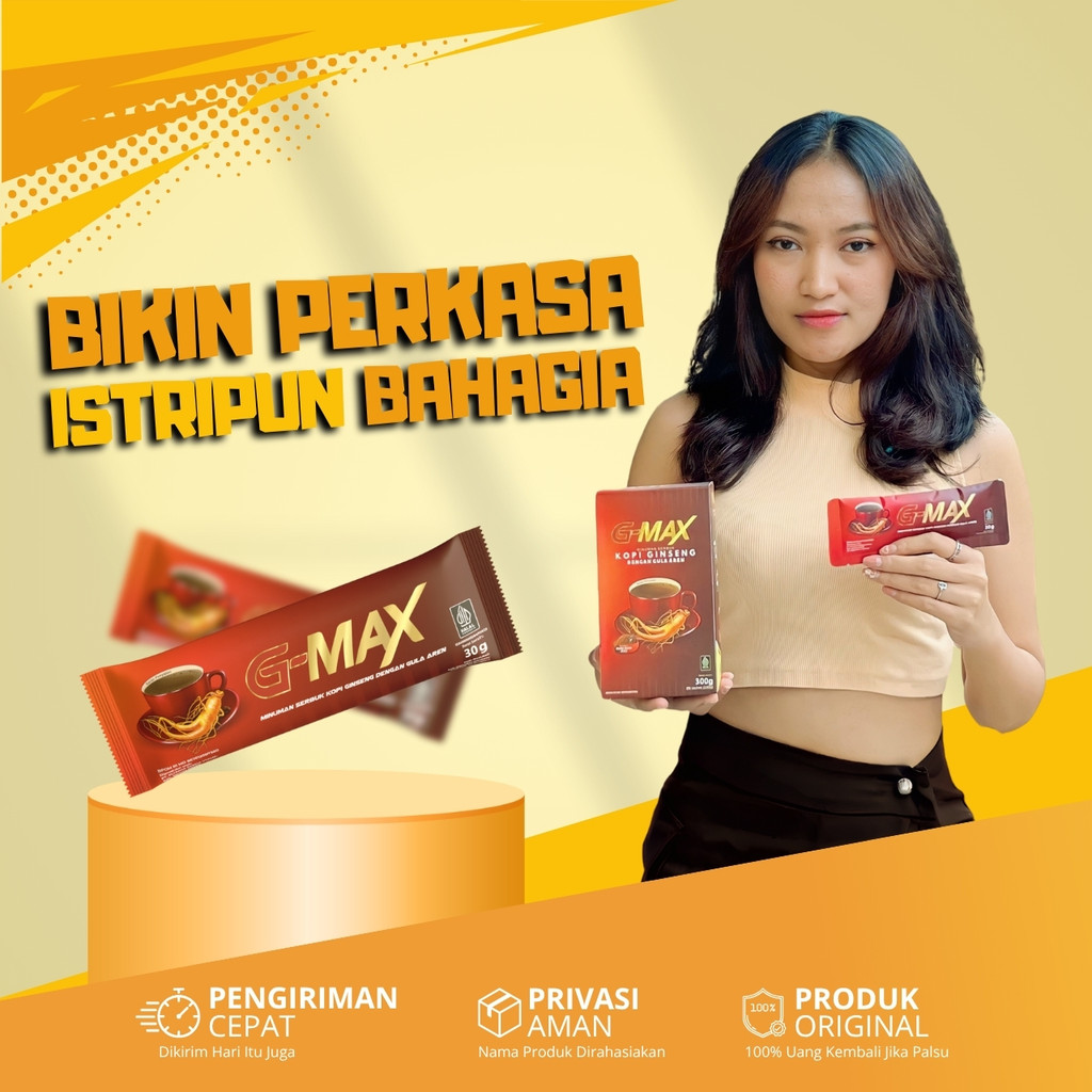 

GMAX Kopi Penambah Stamina Pria Dewasa Agar Kuat & Tahan Lama @1 Sachet