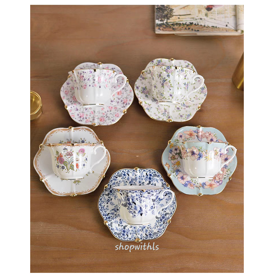 JOY SERIES /Aesthetic Korean Style Tea Cup/Cangkir Teh Vintage/Cangkir Teh Mewah Premium/Set Cangkir