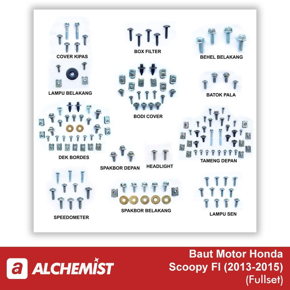 COD / Promo / Original / Baut Scoopy Fi Full Set / Baut Honda Scoopy Fi New Full Set Full Body / Bau