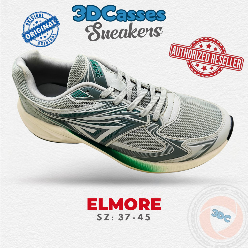 Ardiles Elmore Grey Leaf - Sepatu Running/Olah Raga Pria Dewasa Ardiles Original