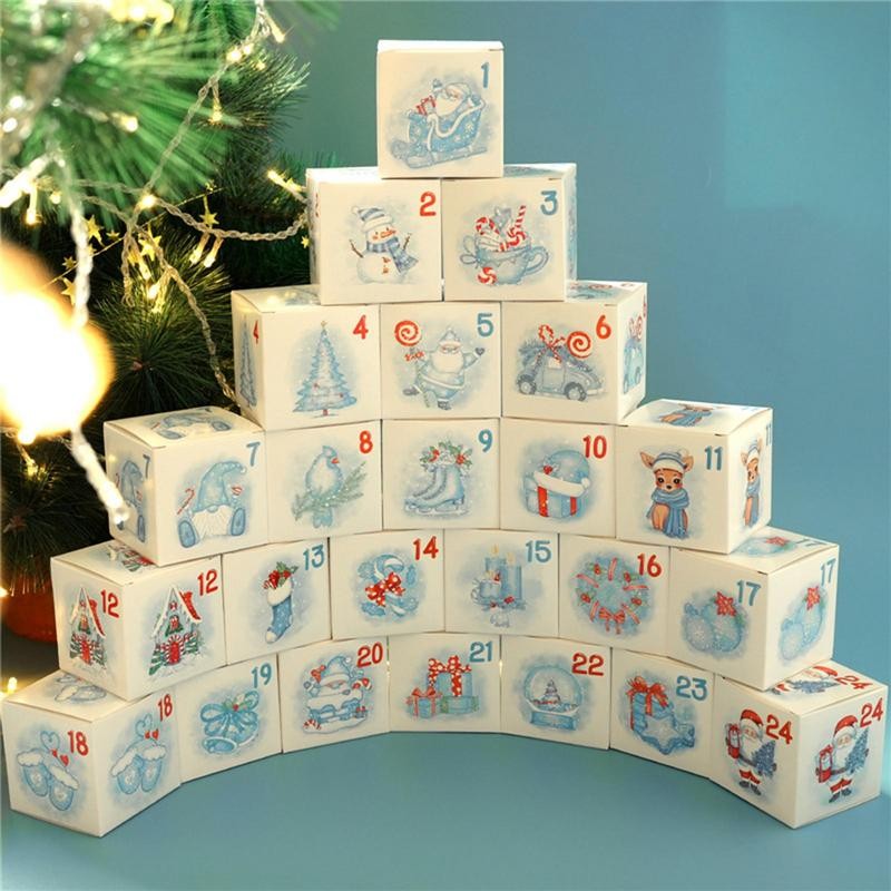 

Christmas Advent Calendar Boxes 24 Days Advent Calendar Boxes Christmas Advent Countdown Treat Boxes Empty Box