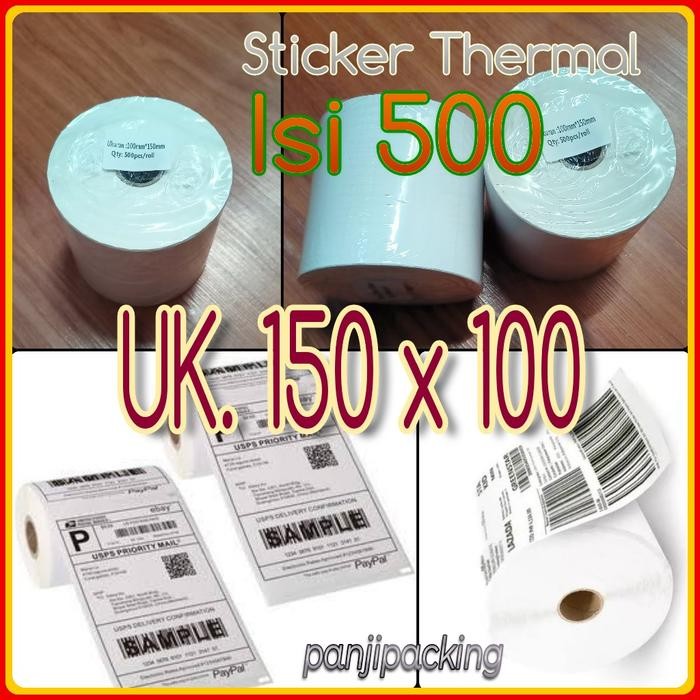 

LABEL BARCODE STIKER 100X150 isi 500 lbr KERTAS STICKER DIRECT THERMAL
