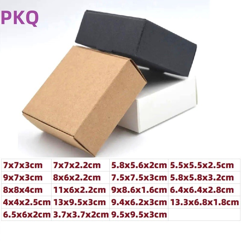

50Pcs/Lot Blank Kraft Handmade Soap Box White Cardboard Paper Jewelry Box Wedding Party Favor Black Craft gift Box
