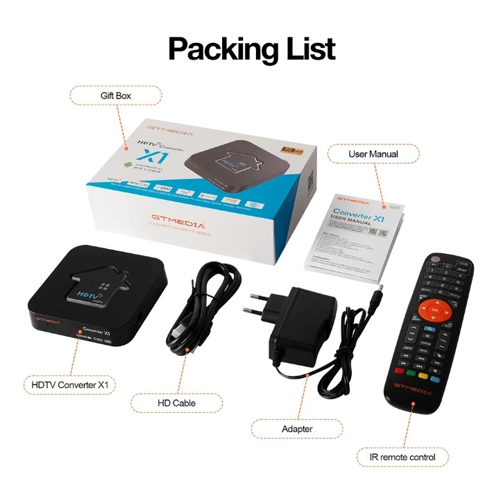 Genuine]2025 New GTMEDIA HDTV Converter X1 ATSC3.0 4K HD TV BOX ATSC Smart Decoder Built-in Wifi BT 