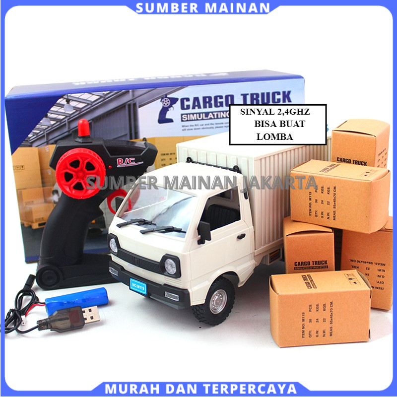 Mobil Remote Contro RC Suzuki Carry Box 1:16Truk Mainan Anak + Aksesori Kardus & Stiker