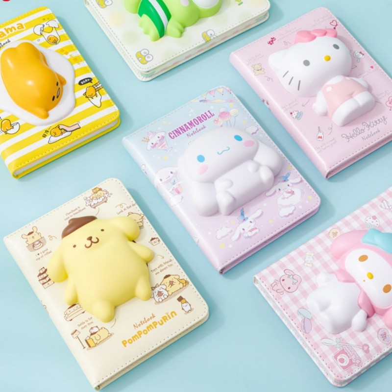 

Sanrio Hello Kitty Stress Relief Notebook Cute Girly Heart Hand Account Notebook Back To School Anime Student Stationery