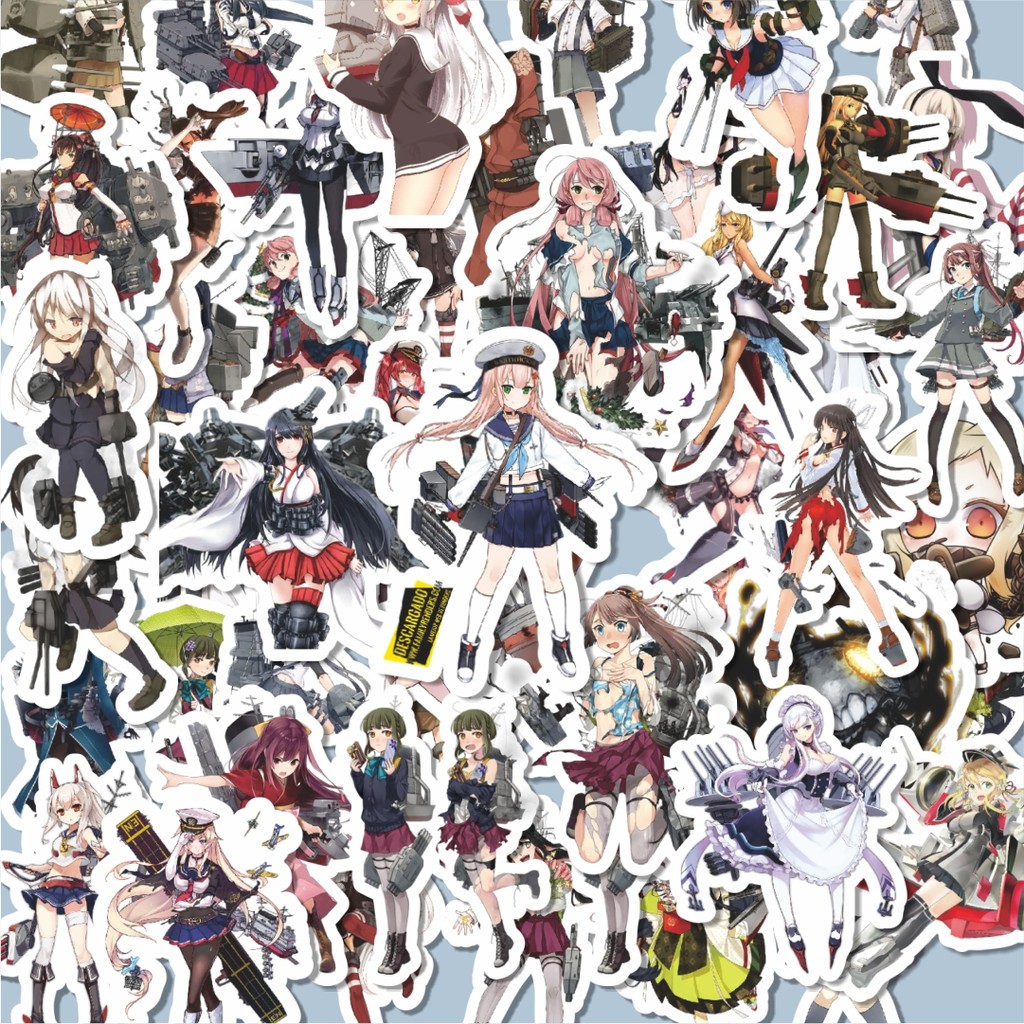 

100PCS Lucu Stiker Anime Game Series Kantai Collection Character 10 Stiker Aesthetic Stiker Anti Air Stikers Berperekat Waterproof sticker decal buat Motor Helm Buku Journal Koper Casing HP Laptop Botol Minum Hadiah anak