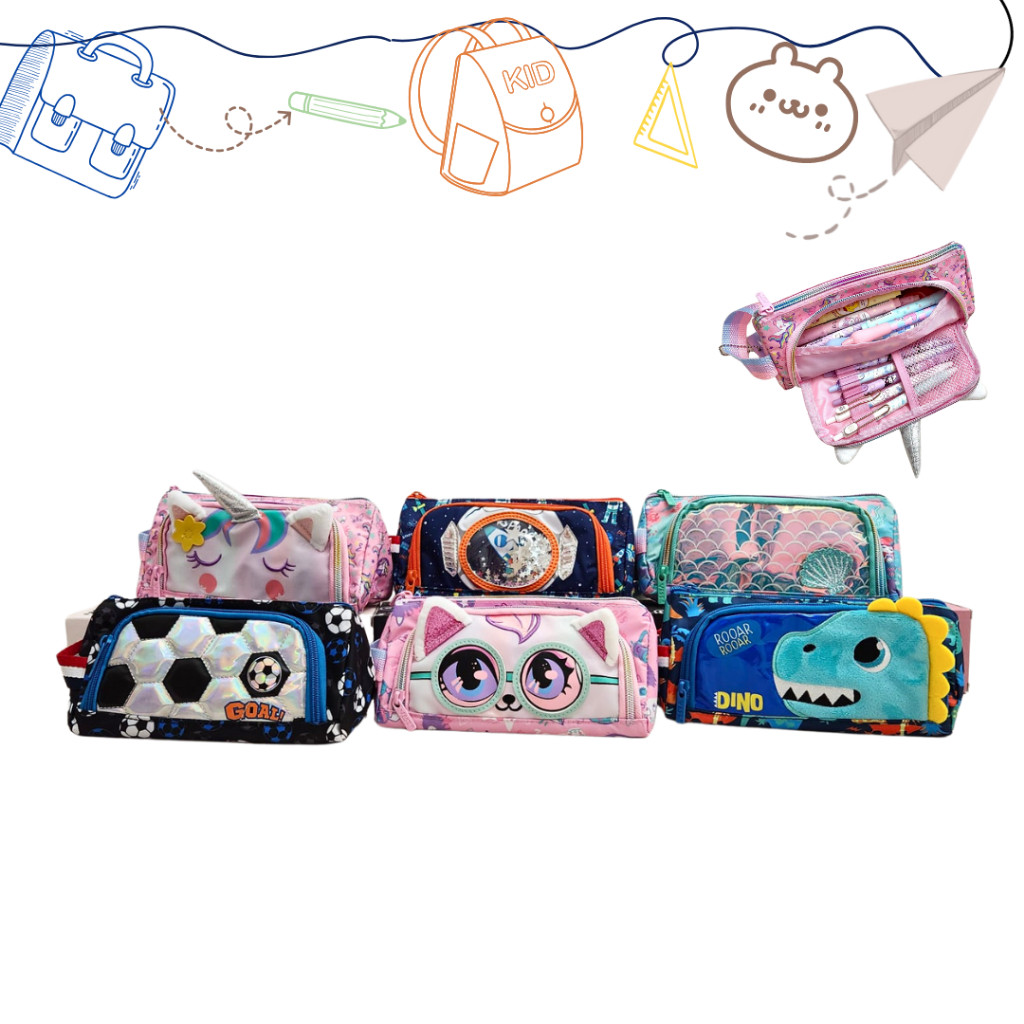 

NAMACI kotak pensil 3d kotak pensil anak tempat pensil anak perempuan tempat pensil anak laki-laki karakter 3D model resleting