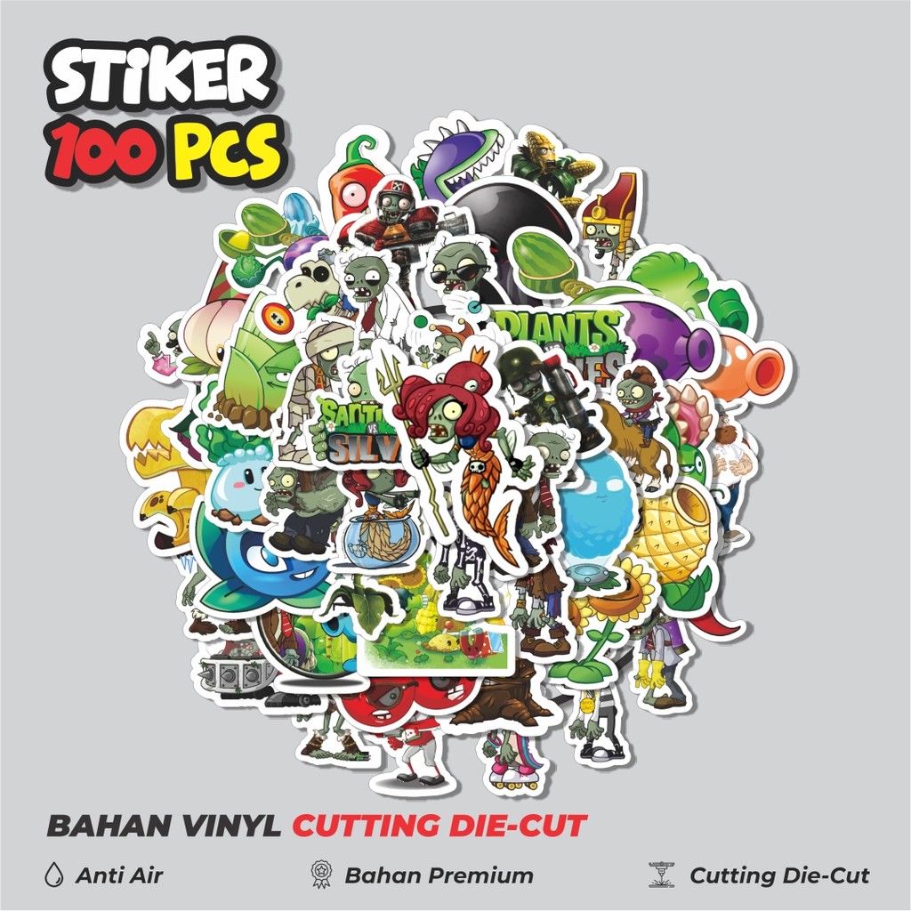 

Terbaru! 50 pcs Stiker Game Series PLANT vs ZOMBIE Character Mix 7 Dekorasi Lucu Kreatif untuk Notebook, Skateboard, HP