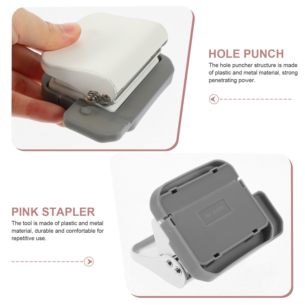 

Six Hole Punch Manual Loose Leaf Puncher White Plastic Metal Binders Adjustable Office Paper Sheets DIY Craft Tool