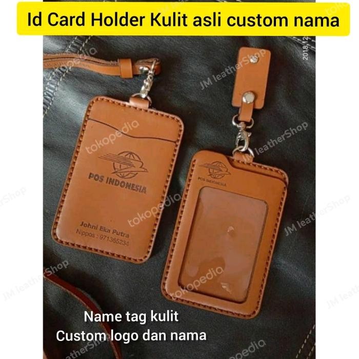 

Promo Lanyard bank BSI / Name Tag BSI Asli Kulit / Free Custom Logo Dan Nama - Tan Camel