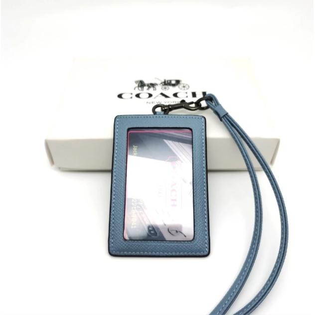 

Promo Gantungan Kartu ID Card holder Lanyard Light Blue Crossgrain GunMetal logo original fo