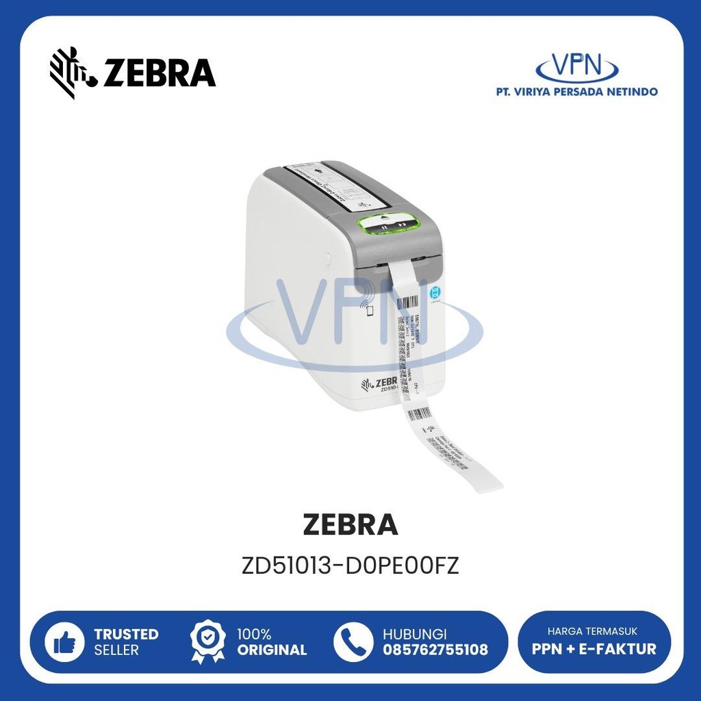 

ZEBRA PRINTER BARCODE WRISTBAND ZD51013-D0PE00FZ