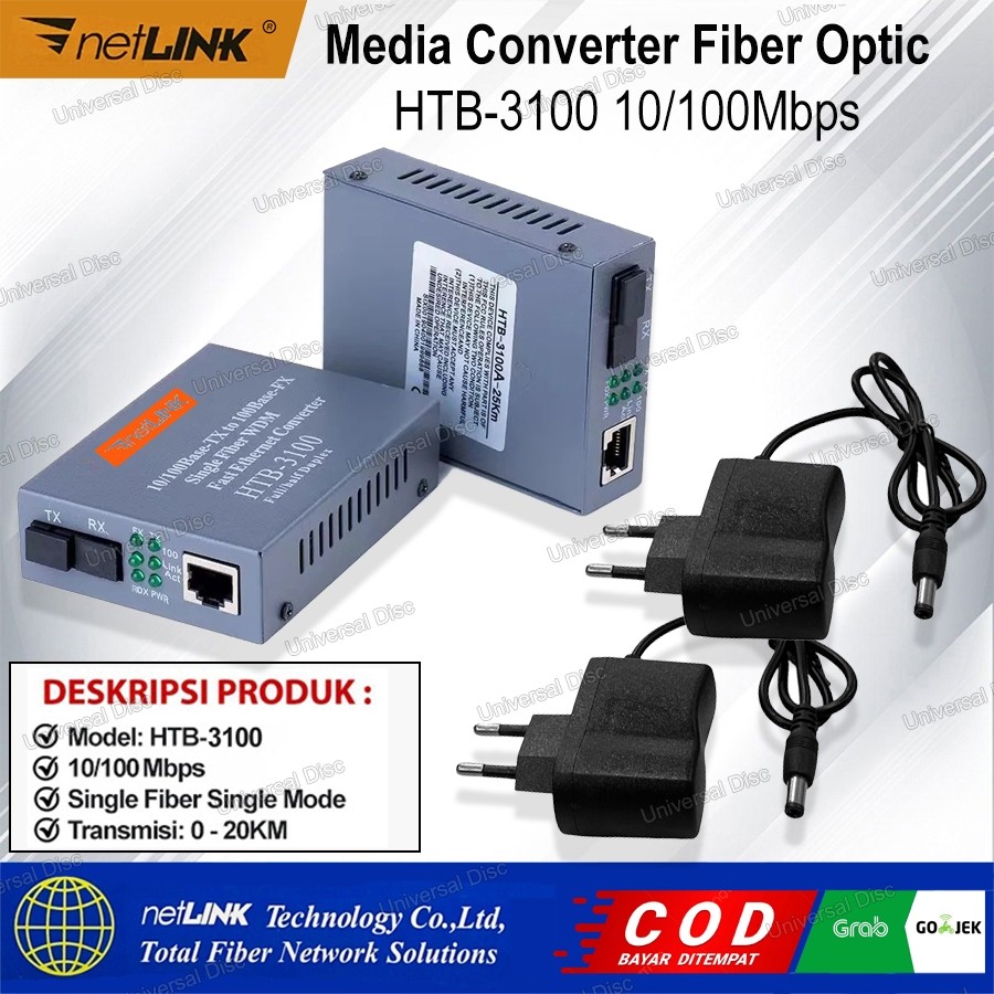 Media Converter Fiber Optic Netlink  HTB-3100, 2 FO-2 LAN, 3 FO-2 LAN, 2 FO- 4 LAN, 4 FO-2 LAN, 4 FO