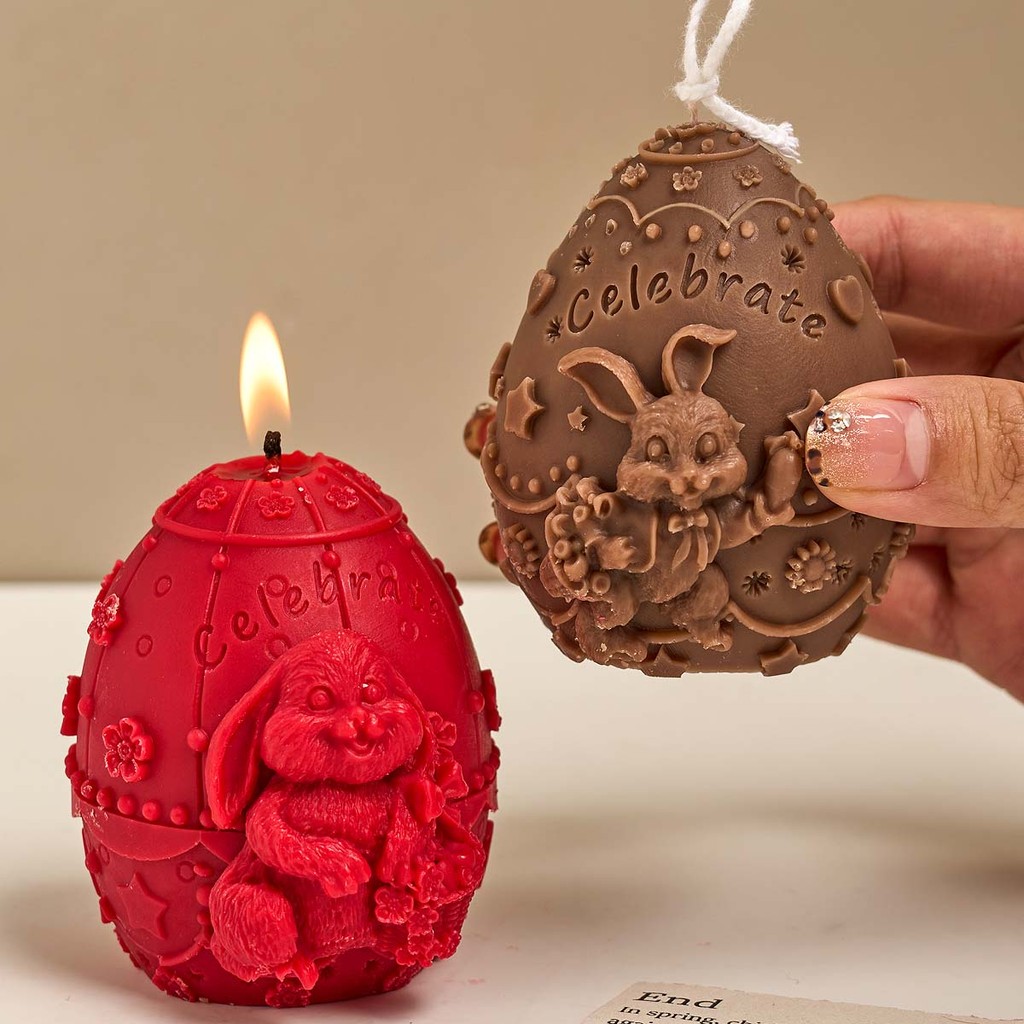 

Easter Egg Ball Rabbit Silicone Candle Mold DIY Animal Bunny Scented Candles Soap Molds Plaster Resin Handmade Craft Home Decor