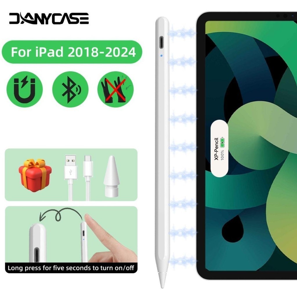 

DANYCASE Magnetic Charging Stylus Pen for iPad Air 5 Air 4 7th 8th 9th 10th Gen Pro 11 12.9 2018-2024 Mini 6 Type-C Charging Pencil with Palm Rejection Tilt Sensitivity