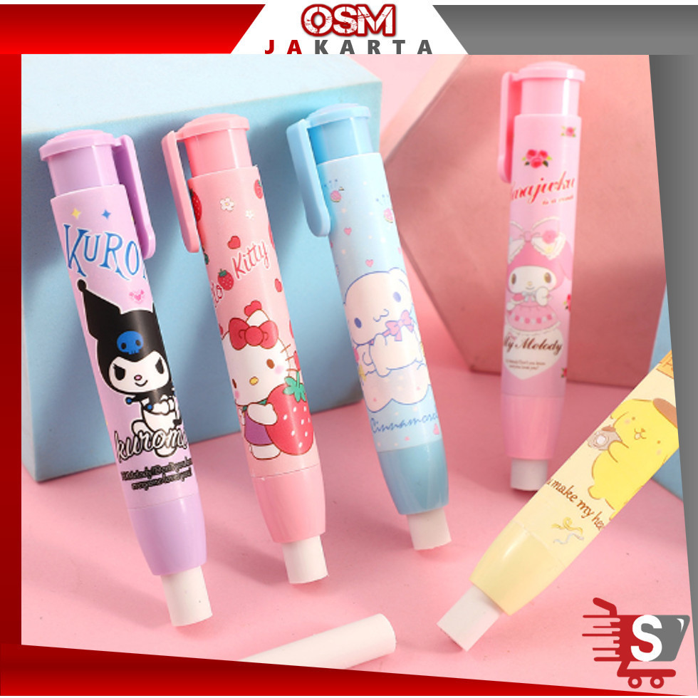

OSM JKT S5828 Mechanical Eraser / Penghapus Bentuk Lipstick / Hapusan Eraser Lipstik Penghapus Pensil Mekanik Motif Karakter Lucu