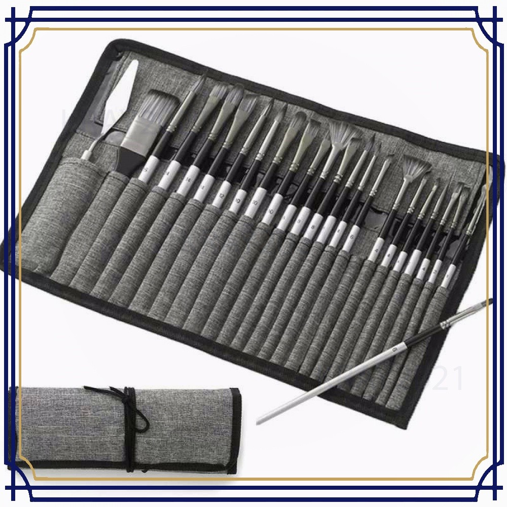 

Set Kuas Lukis Cat Air Minyak Nylon Paint Brush 24 PCS -AT278