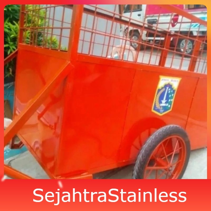 Gerobak sampah besi 140×80×100