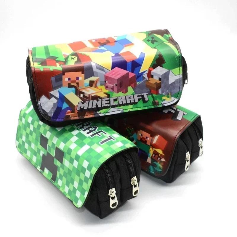

Minecraft Pencil Case Big Canvas Kawaii Pencil Bags Stationery World Pen Case For Boys Trousse Double Layer School Pencil Case
