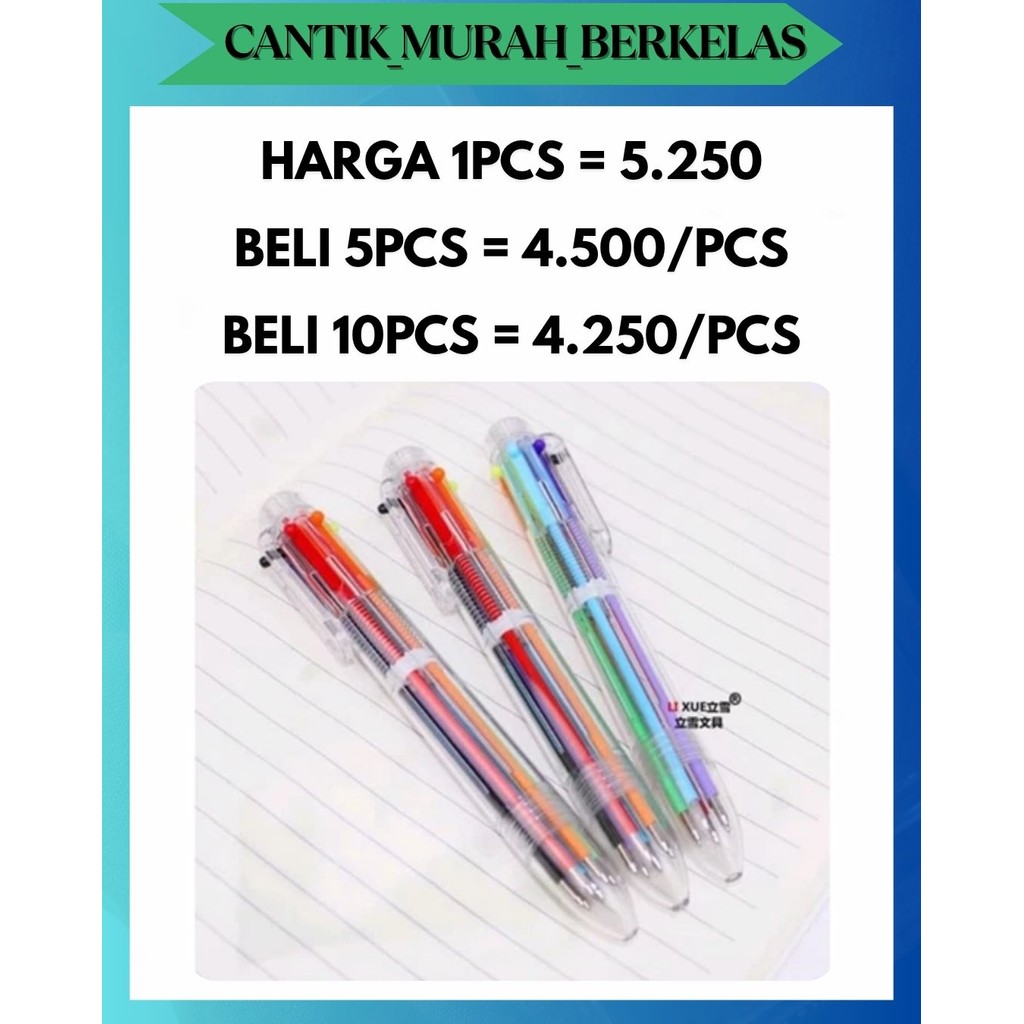 

CMB PULPEN 6 WARNA ISI TINTA 6IN1 PENA 0.5MM / BALLPOINT PERLENGKAPAN MENULIS MULTICOLOR PEN