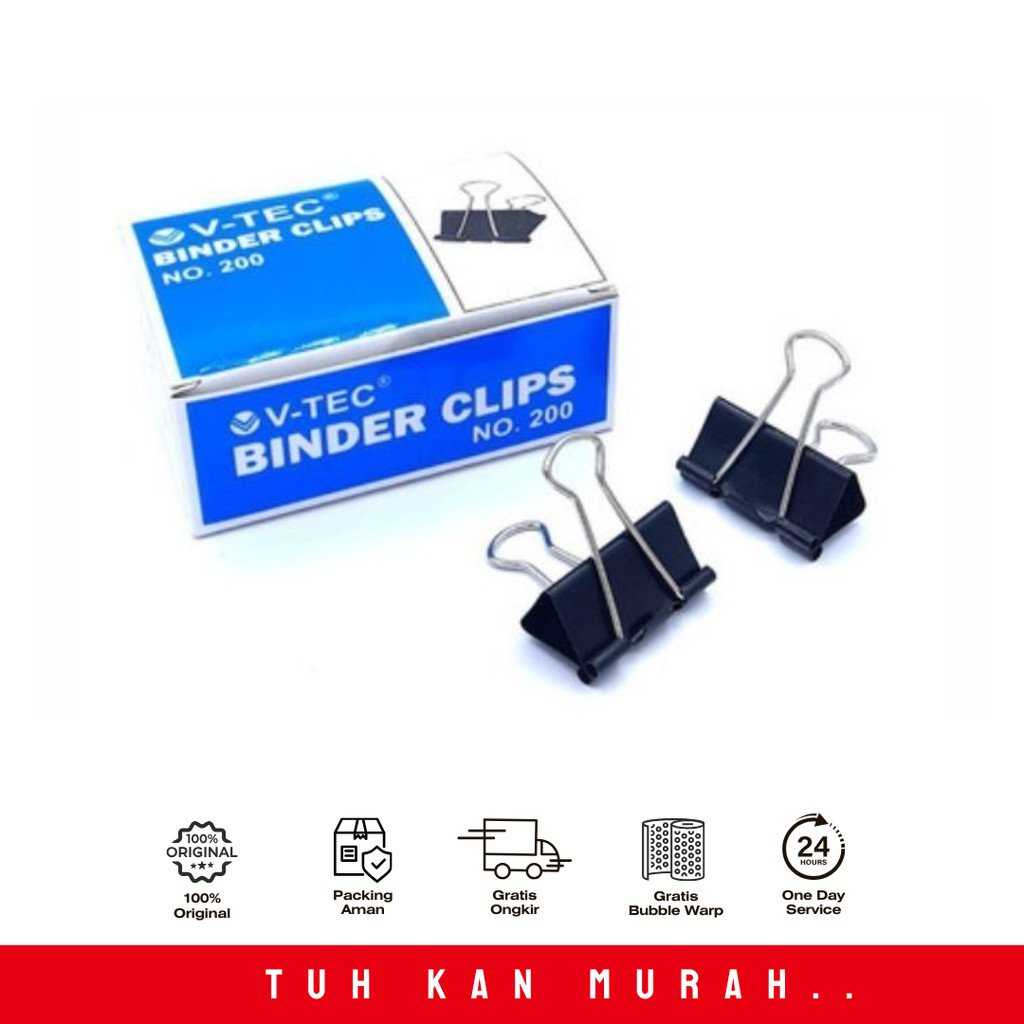 

V-TEC BINDER CLIP 200 -12 PCS - PER PAK