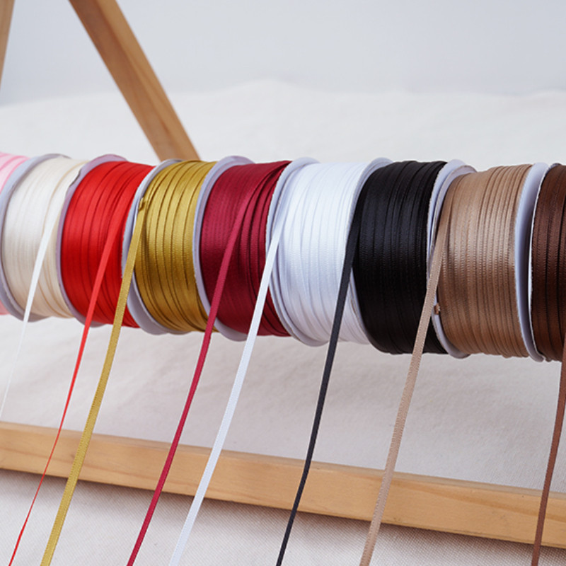 

(91meters/lot) wide 3mm double-sided Ribbon high quality polyester satin ribbons gift packaging ribbons Wedding Party Decoration