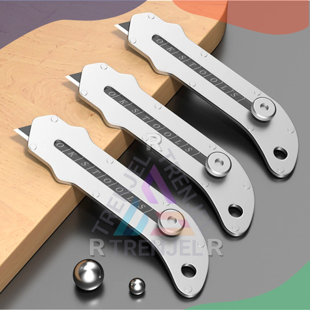 

♡ TRNJRR ♡ Cutter + 10PCS Refil Stainless Baja Cuter Besi Multifungsi 18 MM Tahan Karat - TERMURAH