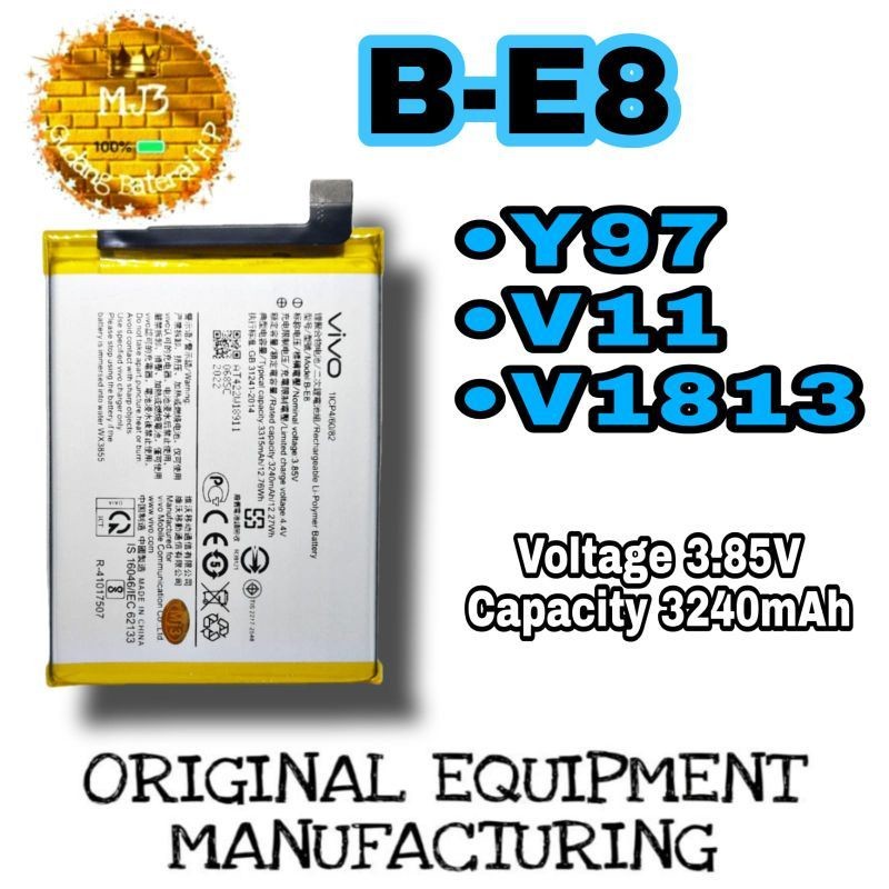 Baterai Battery Original Vivo Y97/V11/V11i/1806/V1813 Model B-E8 Battery Vivo 100%