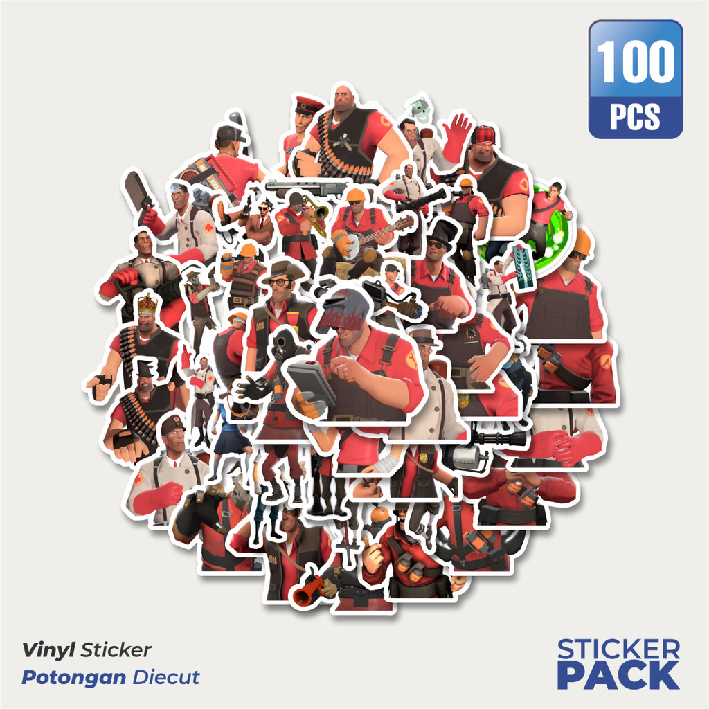 

MURAH 100 PCS Stiker Game Series Team Fortres Character V9 Waterproof Aesthetic- Untuk Laptop, Motor, dan Helm - Paper Stationery Pack