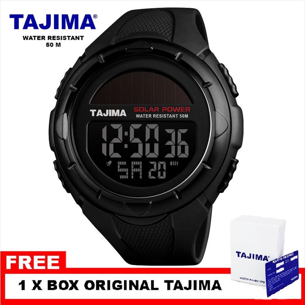 Jam Tangan Digital Pria Tajima 9605 Tahan Air 50M Original Garansi + Free BOX (tajima.indonesia.watc
