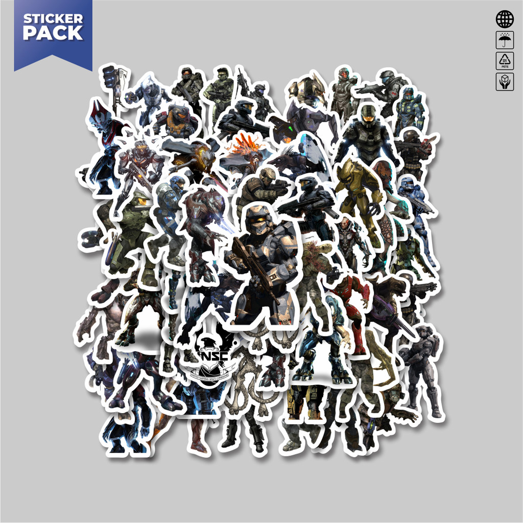 

[100PCS]Stiker Pack Stiker Game Series Halo Karakter Mix 4 Aesthetic Vinyl Anti Air Dekorasi Sticker Laptop Buku Journal Koper Helm Casing HP Gitar Helm Skateboard