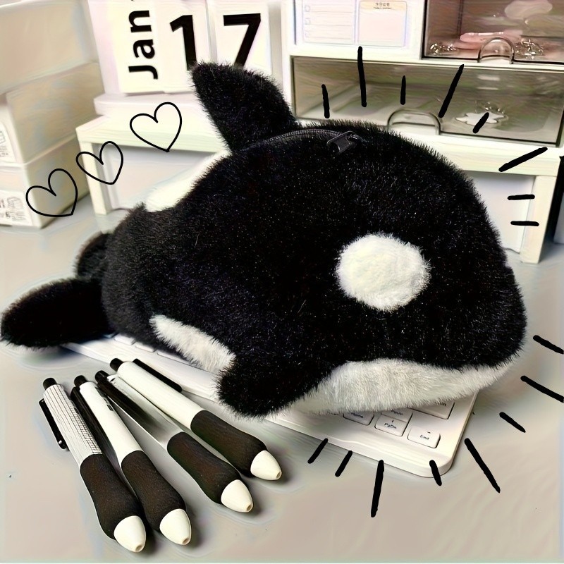 

[ COD✅ ] pencil case paus / pencil case / Tempat Pensil Multifungsi / Male and female student stationery / estudee pensil case / small shark doll / cartoon large capacity storage bag / animal pensil case