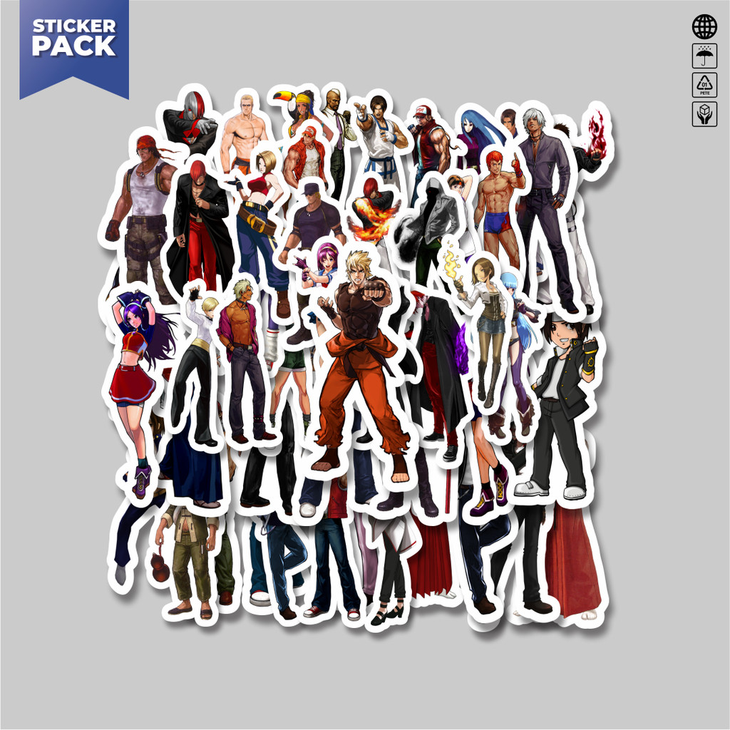 

[100PCS]Stiker Pack Stiker Game Series King Of Fighter Character Mix 2 Aesthetic Vinyl Anti Air Dekorasi Sticker Laptop Buku Journal Koper Helm Casing HP Gitar Helm Skateboard