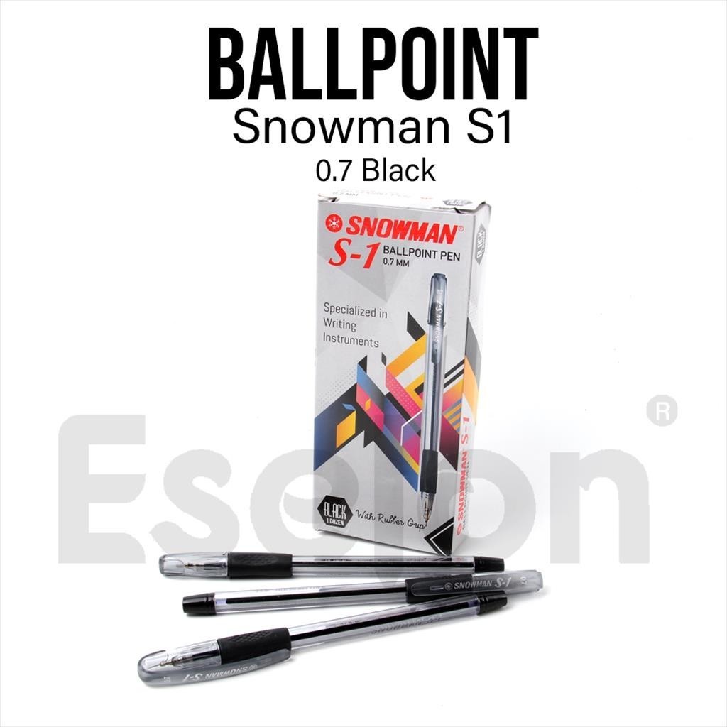 

❤️️1buah/1pc Pulpen Snowman S1 Hitam 0.7mm❤️️