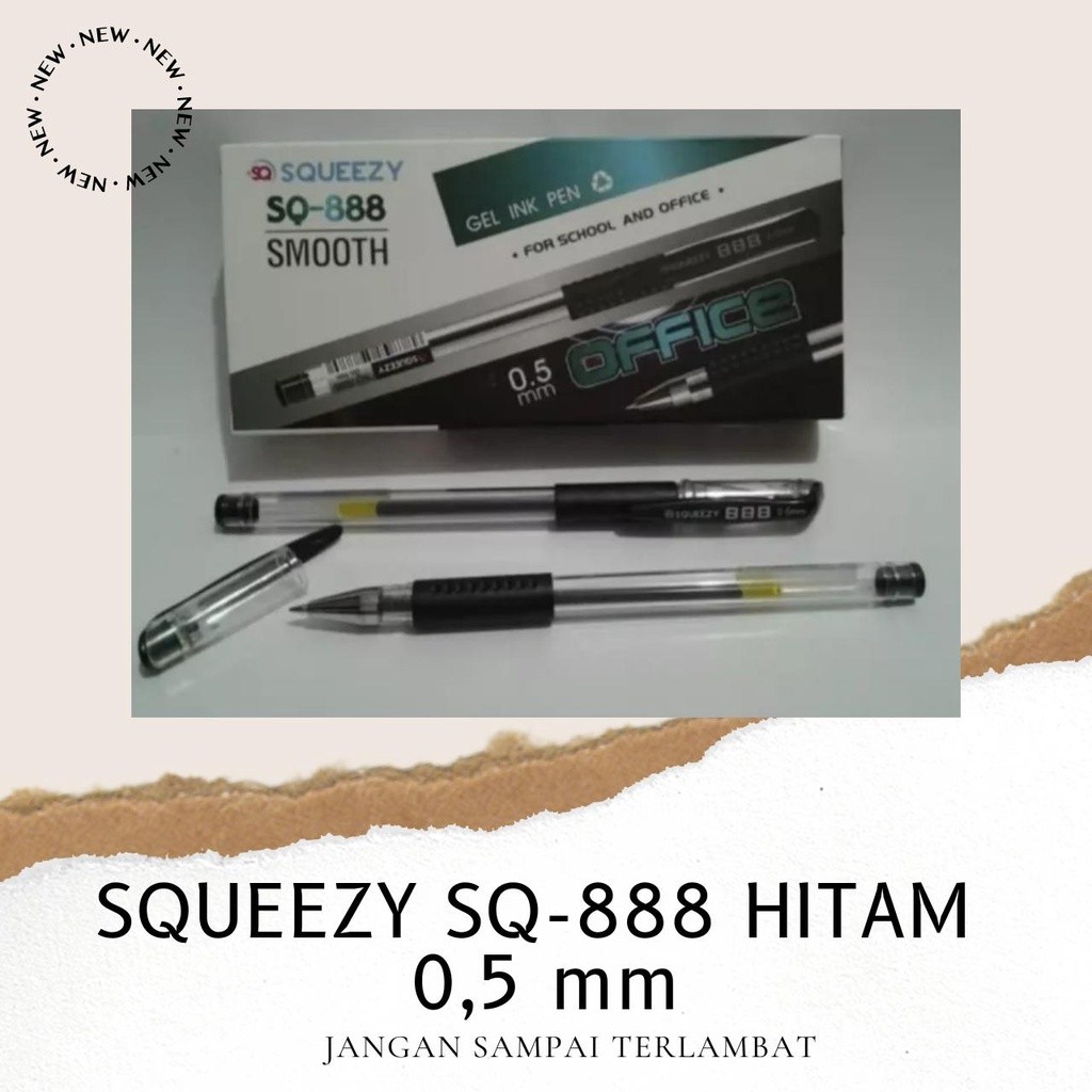

Pulpen Mimi Gel Pen Hitam 0.5mm | 1 Box Isi 12 Pcs Pena Kantor & Sekolah Tinta Halus