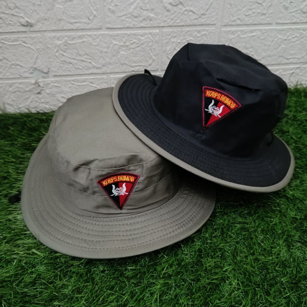 Topi Rimba Hijau Brimob Bolak Balik / Topi Rimba Hijau Brimob