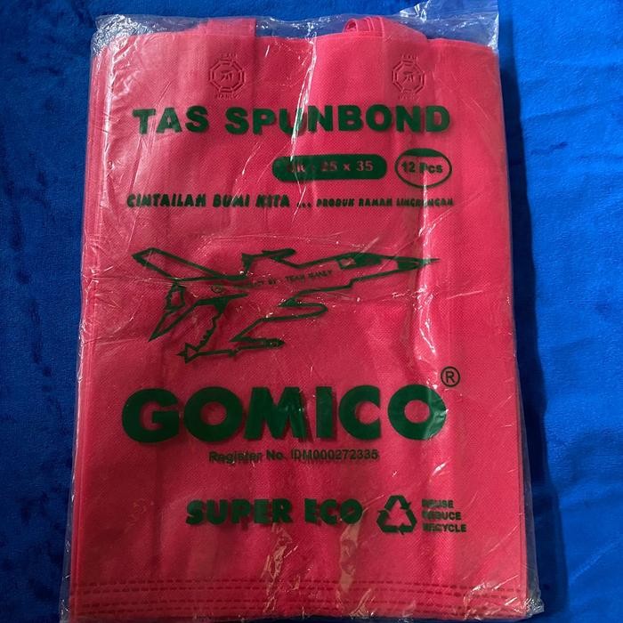

TERBARU!! Tas Spunbond GOMICO 25x35 , SUPER ECONOMIS, (Per pcs) - Fanta