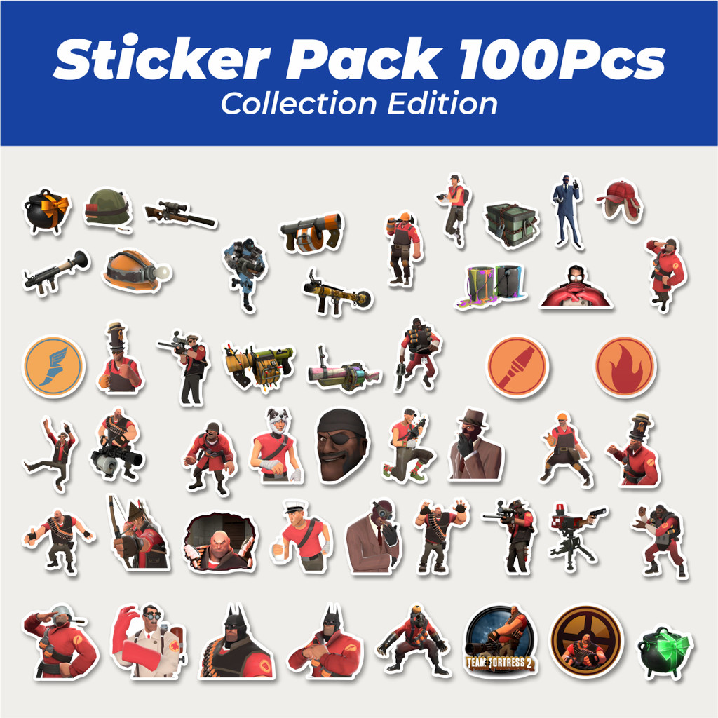 

Hot Stiker Game Series Team Fortres Character V5 Lucu Anti Air Stikers Berperekat Waterproof Sticker Decal Buat Motor Helm Buku Journal Koper Casing HP Laptop Botol Minum