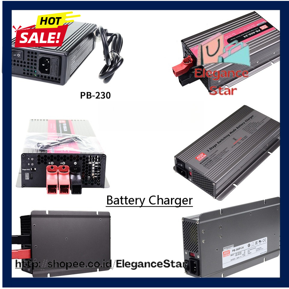 PB-300P/300N/360P/360N/600P/600N/1000P/1000N Battery Charger -12/24/48 MEANWELL Stationary for lead 