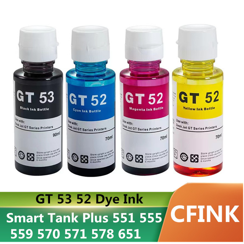 

For HP GT-52 GT-53 Refill Ink For HP GT5820 GT411 GT582 GT410 518 519 510 531 672 726 755 798 Printer Refill Dye Ink