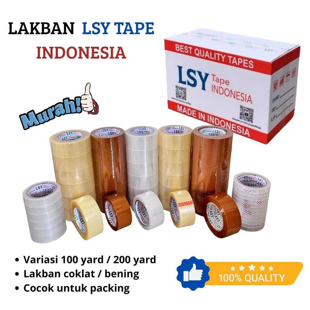 

NDS -Lakban Bening Lakban Packing Kwalitas Nachi Lakban Bening - Coklat / Bening Murah 100/ 200 yard