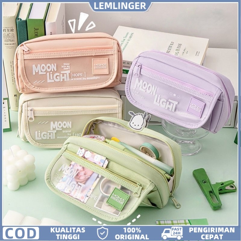 

【LEMLINGER】Tempat Pensil Sekolah Kotak Pensil Aesthetic Tas Pena Tempat Pencil Case Alat Tulis Kapasitas Besar