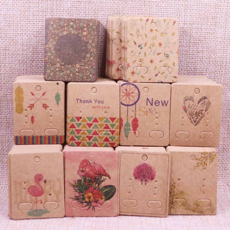 

100Pcs Jewelry Display Card Earring 4x5cm earring card Hang Tag card DIY jewelry stud earring package cards