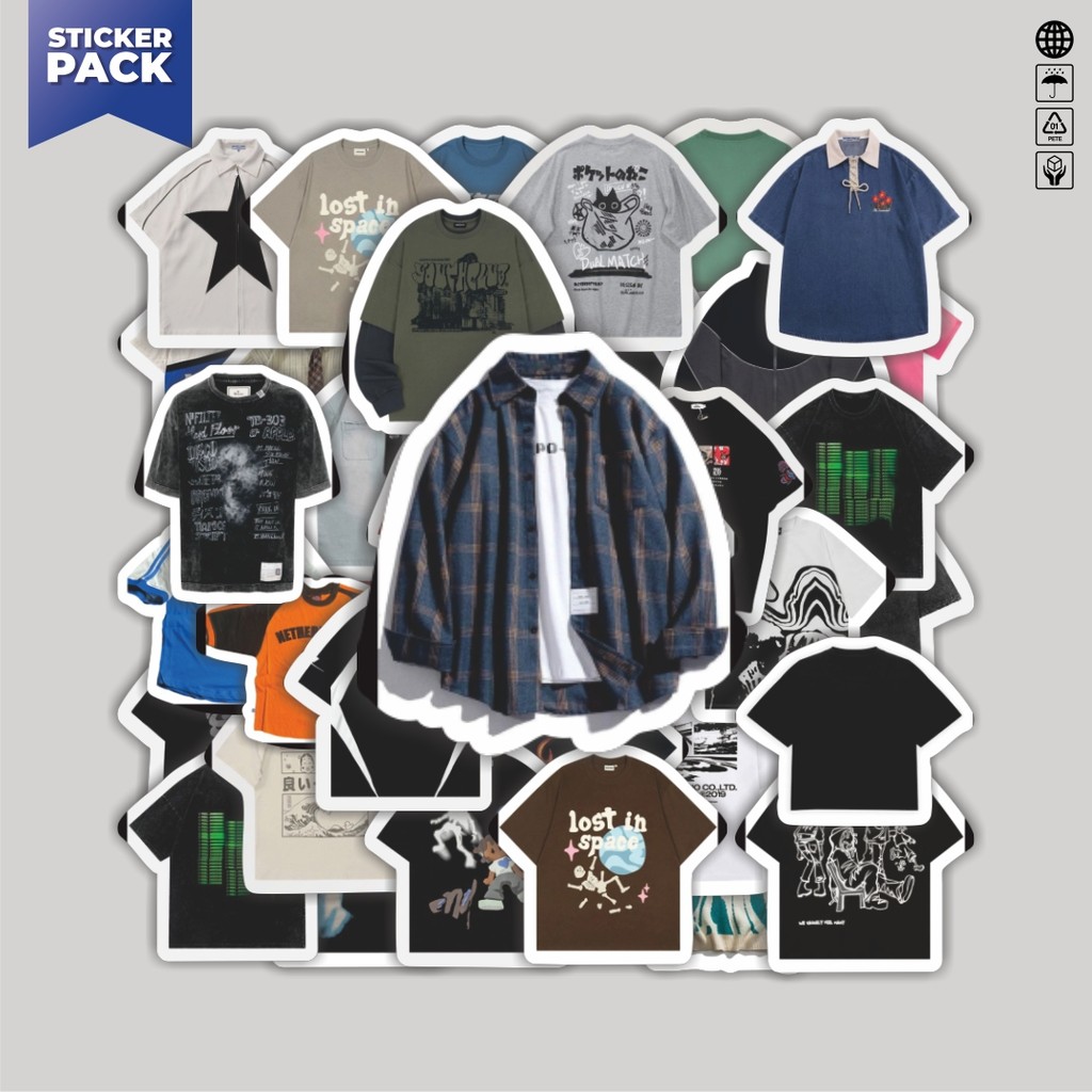 

[100PCS]Stiker Pack Stiker T-Shirt V12 Aesthetic Vinyl Anti Air Dekorasi Sticker Laptop Buku Journal Koper Helm Casing HP Gitar Helm Skateboard